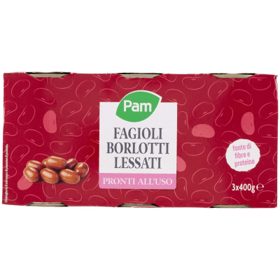 PAM Fagioli Borlotti Lessati 3 x 400 g – immagine 9