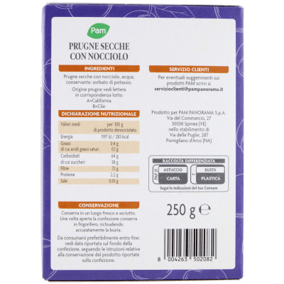 PAM PANORAMA Prugne Secche con nocciolo 250 g – immagine 11