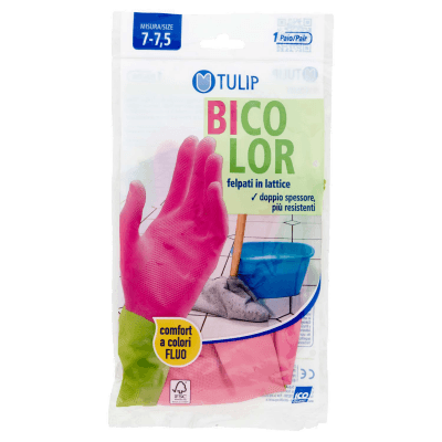 Tulip Bicolor guanti felpati in lattice Misura 7-7,5 1 paio – immagine 9