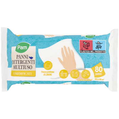 PAM Panni Detergenti Multiuso Umidificati fresco profumo di Limone 20x18 cm* 80 pz – immagine 9