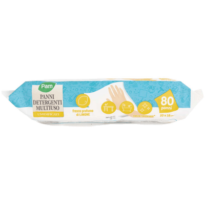 PAM Panni Detergenti Multiuso Umidificati fresco profumo di Limone 20x18 cm* 80 pz – immagine 14