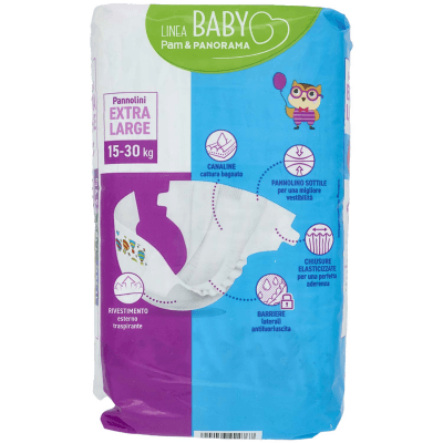 PAM PANORAMA Linea Baby Pannolini Extra Large Taglia 6 15-30 Kg 14 pz – immagine 11