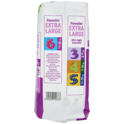 PAM PANORAMA Linea Baby Pannolini Extra Large Taglia 6 15-30 Kg 14 pz – immagine 12