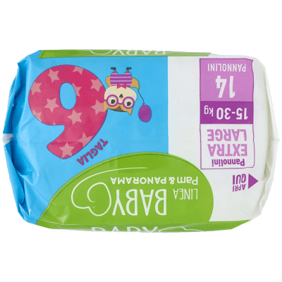 PAM PANORAMA Linea Baby Pannolini Extra Large Taglia 6 15-30 Kg 14 pz – immagine 13