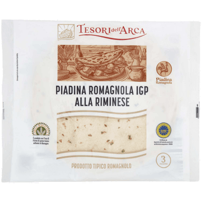 TESORI DELL'ARCA Piadina Romagnola IGP alla Riminese 3 x 120 g – immagine 9