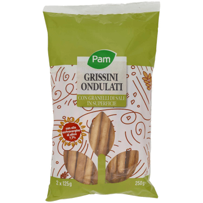 PAM Grissini Ondulati con Granelli di Sale in Superficie 2 x 125 g – immagine 9