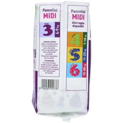 PAM PANORAMA Linea Baby Pannolini Midi Taglia 3 4-9 Kg 20 pz – immagine 12