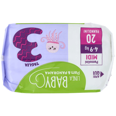 PAM PANORAMA Linea Baby Pannolini Midi Taglia 3 4-9 Kg 20 pz – immagine 13