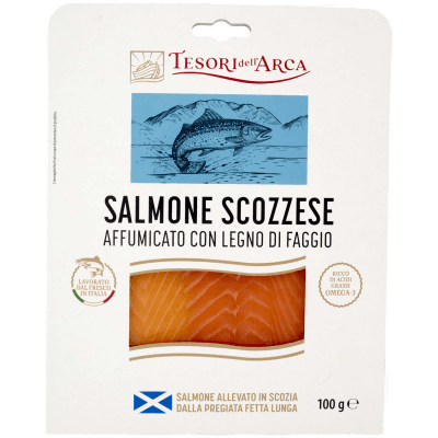 TESORI DELL'ARCA Salmone Scozzese Affumicato con Legno di Faggio 100 g – immagine 9
