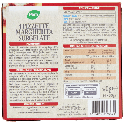PAM 4 Mini Pizze Margherita surgelate 4 x 80 g – immagine 11
