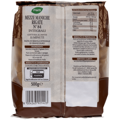 PAM Mezze Maniche Rigate N° 84 Integrali 500 g – immagine 11
