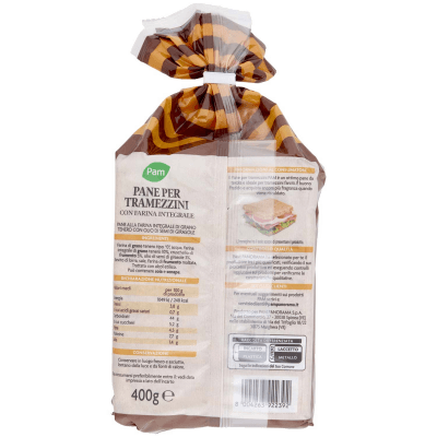 PAM Pane per Tramezzini con Farina Integrale 400 g – immagine 11