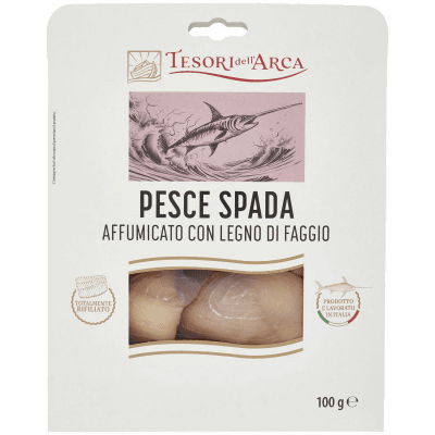 TESORI DELL'ARCA Pesce Spada Affumicato con Legno di Faggio 100 g – immagine 9