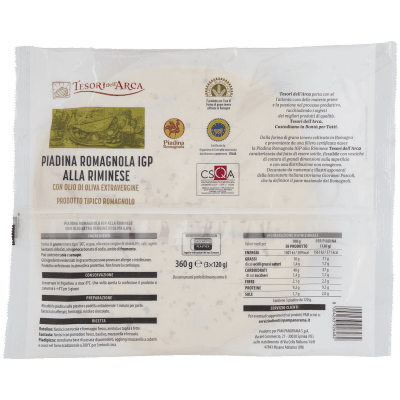 TESORI DELL'ARCA Piadina Romagnola IGP alla Riminese con Olio di Oliva Extravergine 3 x 120 g – immagine 11