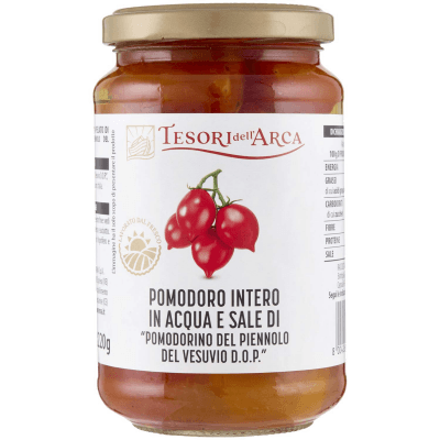 TESORI DELL'ARCA Pomodoro Intero in Acqua e Sale di "Pomodorino del Piennolo del Vesuvio DOP" 360 g – immagine 9