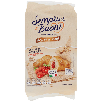 SEMPLICI E BUONI Fonte di Fibre Croissant Integrale ai Frutti Rossi 300g (50gx6) – immagine 9