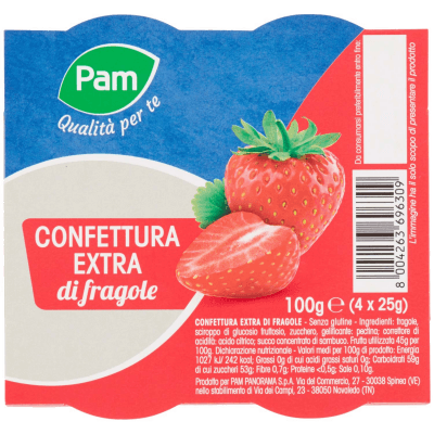 PAM Qualità per te Confettura Extra di fragole 100g (25g x 4) – immagine 9