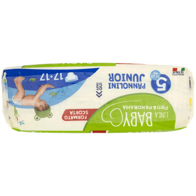 PAM PANORAMA Linea Baby Pannolini Junior Taglia 5 11-25kg 17+17 pz – immagine 13
