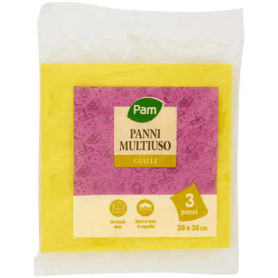 PAM Panni Multiuso Gialli 38 x 38 cm 3 pz – immagine 9
