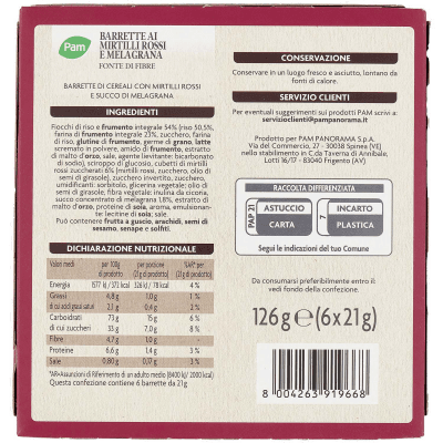 PAM Barrette ai Mirtilli Rossi e Melograna 6 x 21 g – immagine 11