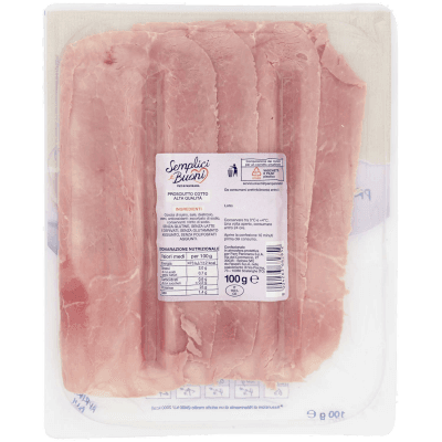 SEMPLICI E BUONI 3% di Grassi Prosciutto Cotto Alta Qualità 100 g – immagine 11