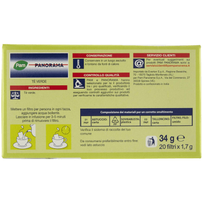 PAM PANORAMA Tè Verde 34g (1,7g x 20) – immagine 14