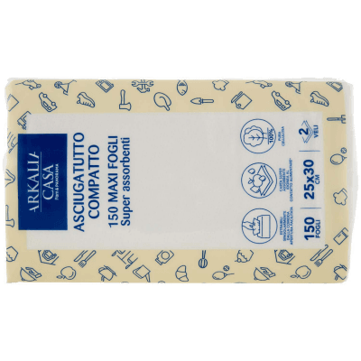 ARKALIA CASA Asciugatutto Compatto 2 Veli Maxi Fogli 150 pz – immagine 11