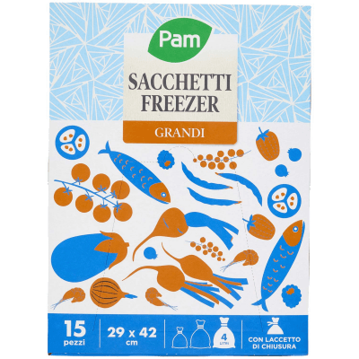 PAM PANORAMA Sacchetti Freezer 29x42 cm 15 pz – immagine 9