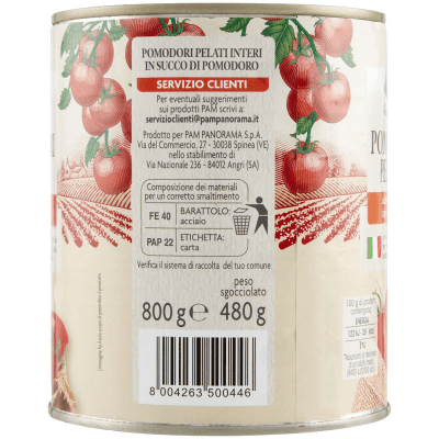 PAM PANORAMA Pomodori Pelati Interi 800 g – immagine 12