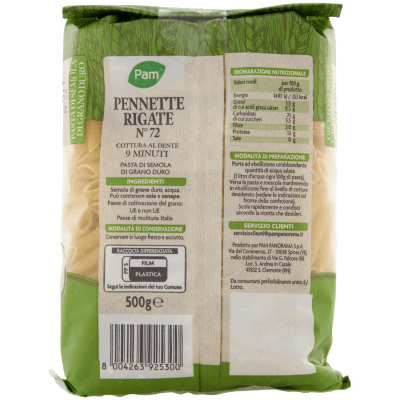 PAM Pennette Rigate N° 72 Pasta di Semola di Grano Duro 500 g – immagine 11