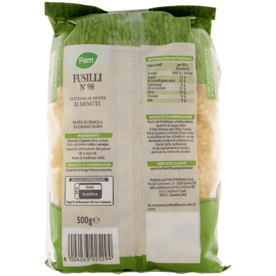 PAM Fusilli N° 98 Pasta di Semola di Grano Duro 500 g – immagine 11