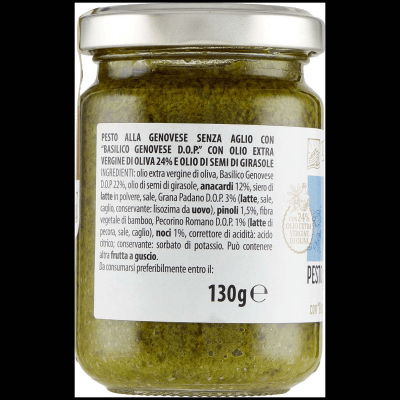 TESORI DELL'ARCA Pesto alla Genovese Senza Aglio con " Basilico Genovese D.O.P." 130 g – immagine 10