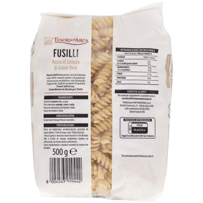 TESORI DELL'ARCA Pasta di Semola di Grano Duro Fusilli 500 g – immagine 11
