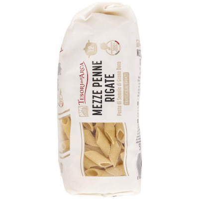 TESORI DELL'ARCA Pasta di Semola di Grano Duro Mezze Penne Rigate 500 g – immagine 12