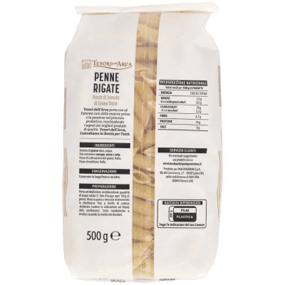 TESORI DELL'ARCA Pasta di Semola di Grano Duro Penne Rigate 500 g – immagine 11