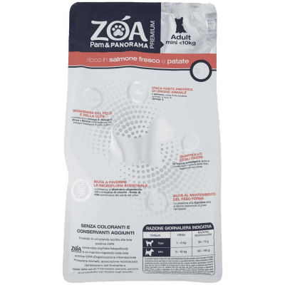 ZOA PREMIUM Adult mini <10kg esigenti ricco in salmone fresco e patate 1,5 kg – immagine 11