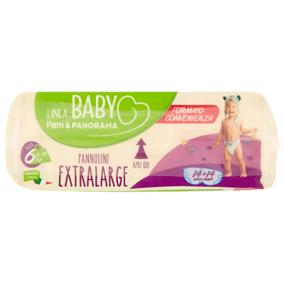 PAM PANORAMA Linea Baby Pannolini Extralarg Taglia 6 15-30 kg 14+14 pz – immagine 13