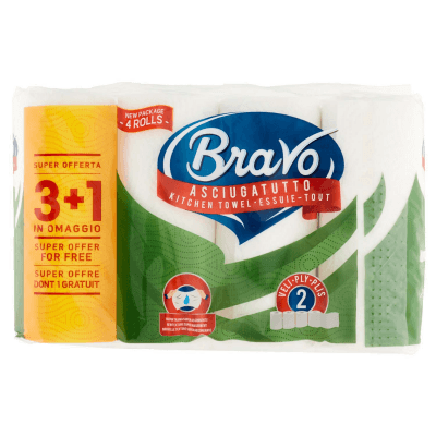 Asciugatutto 4 rotoli 2 veli pura cellulosa 100% bianco – immagine 11