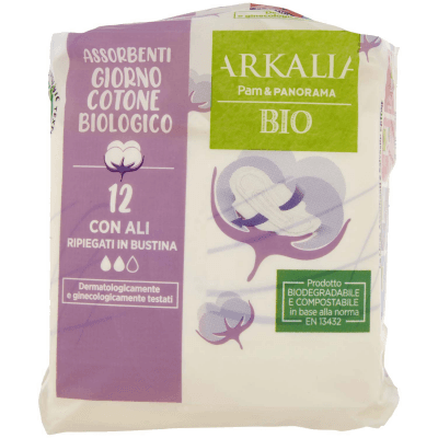 ARKALIA BIO Assorbenti Giorno Cotone Biologico con Ali Ripiegati in Bustina 12 pz – immagine 9