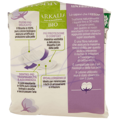 ARKALIA BIO Assorbenti Giorno Cotone Biologico con Ali Ripiegati in Bustina 12 pz – immagine 11