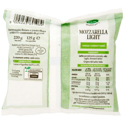 SEMPLICI E BUONI 40% di Grassi in Meno Mozzarella Light 125 g – immagine 11