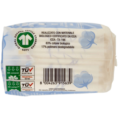 ARKALIA BIO Assorbenti Notte Cotone Biologico con Ali Ripiegati in Bustina 10 pz – immagine 10