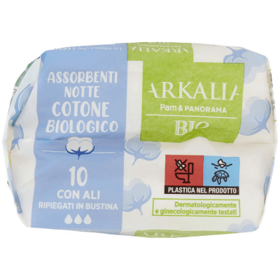 ARKALIA BIO Assorbenti Notte Cotone Biologico con Ali Ripiegati in Bustina 10 pz – immagine 13