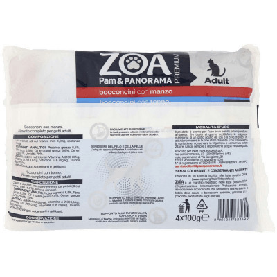 ZOA PREMIUM Adult bocconcini 2 con manzo 2 con tonno 4 x 100 g – immagine 11