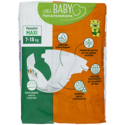PAM PANORAMA Linea Baby Pannolini Maxi Taglia 4 7-18 Kg 18 pz – immagine 11