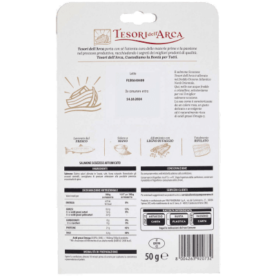 TESORI DELL'ARCA Salmone Scozzese Affumicato con Legno di Faggio 50 g – immagine 11