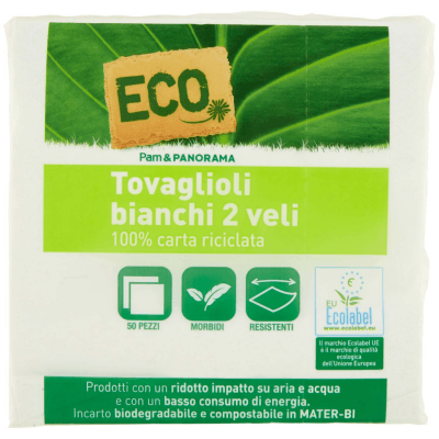 ECO Tovaglioli bianchi 2 veli 50 pz – immagine 9