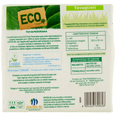 ECO Tovaglioli bianchi 2 veli 50 pz – immagine 11