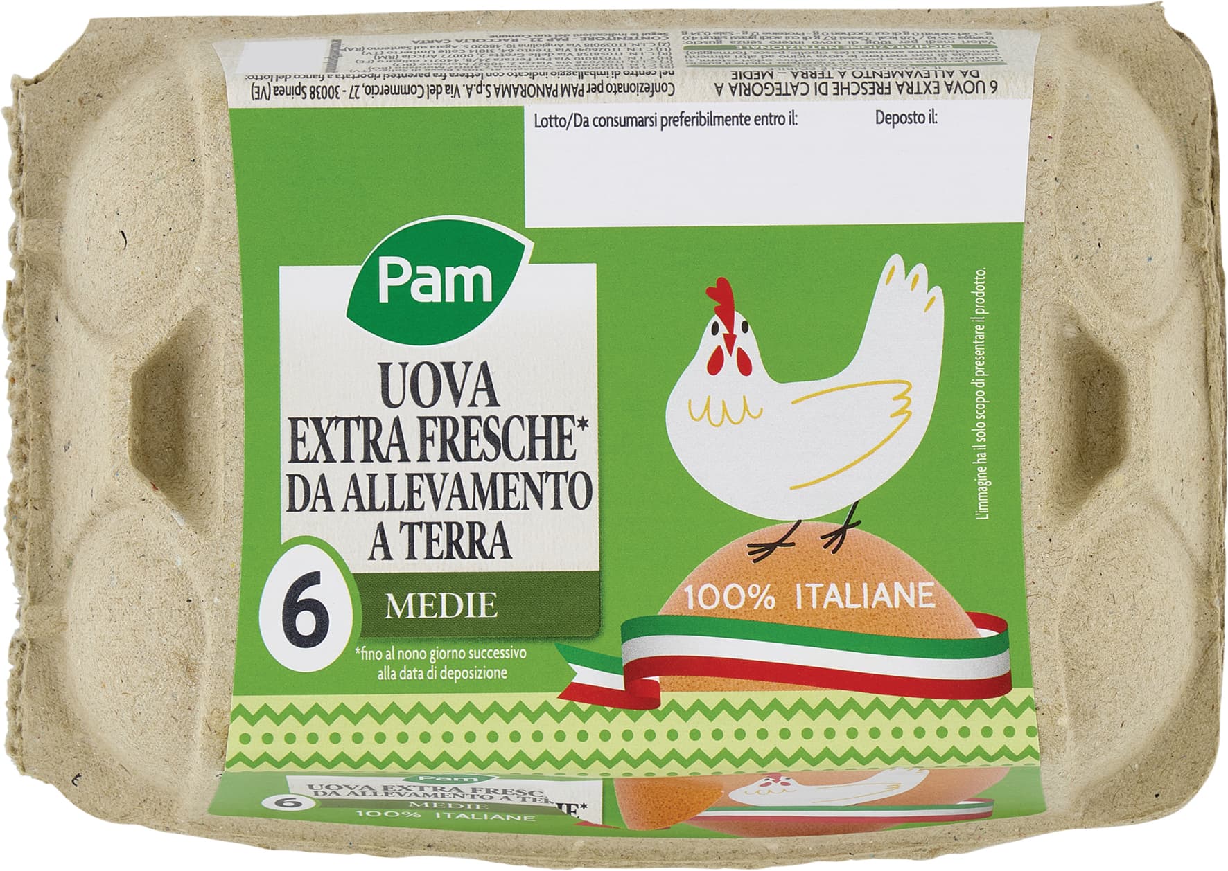 PAM PANORAMA 6 Uova extra fresche Medie da Allevamento a Terra – immagine 1