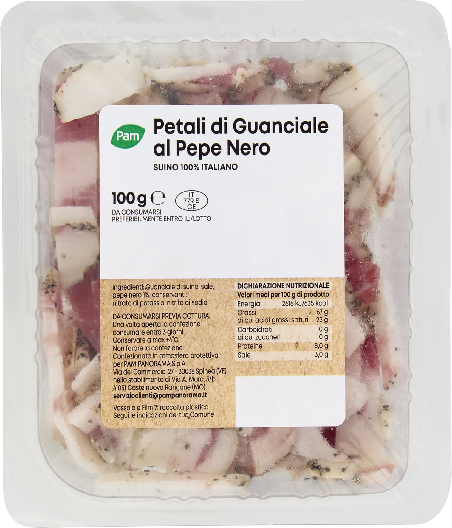 PAM Petali di Guanciale al Pepe Nero 100 g – immagine 1